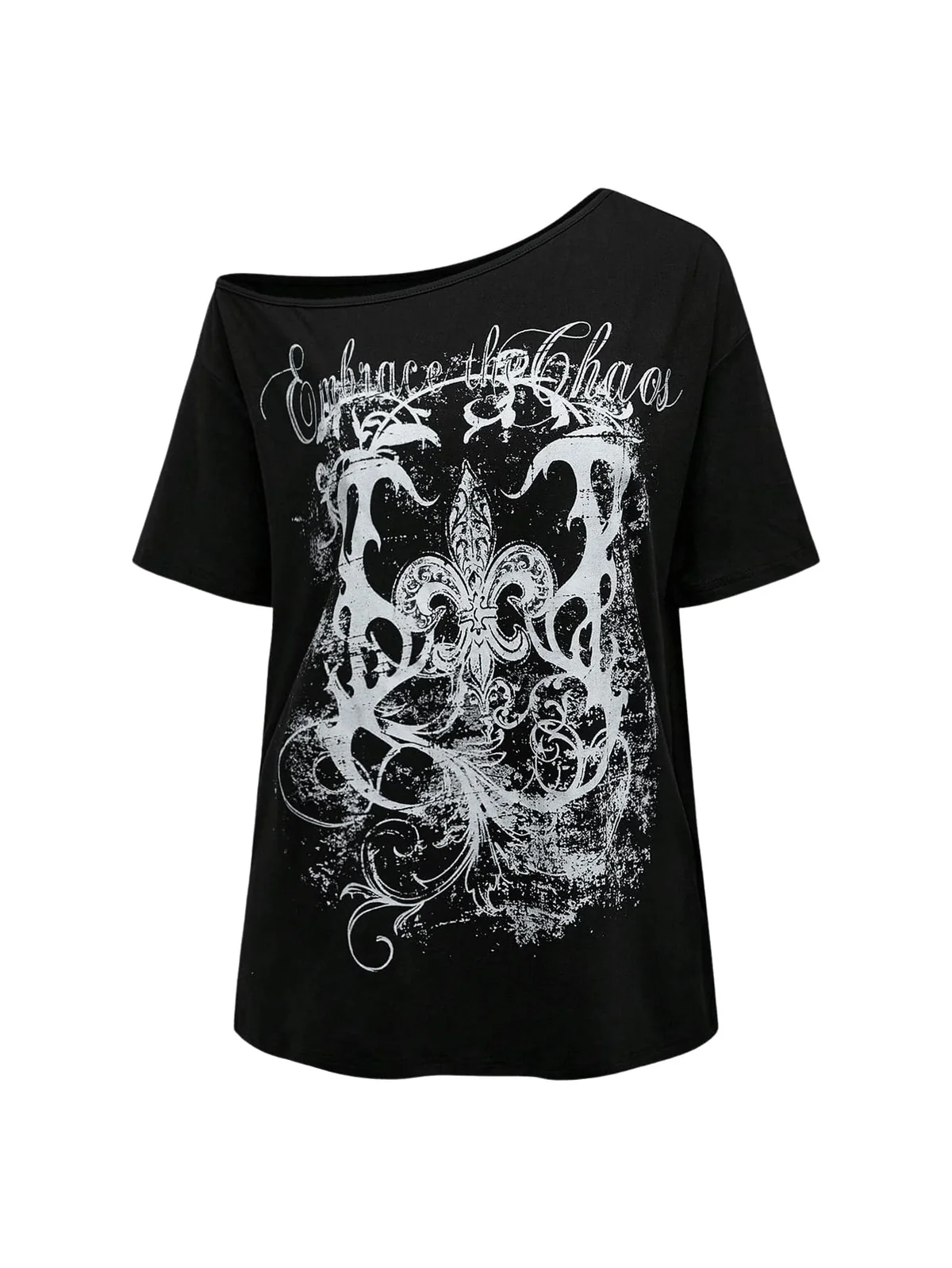 SOLY HUX Women's Off The Shoulder Tops Graphic Tees Y2k Vintage Gothic Oversized T Shirts Streetwear Review