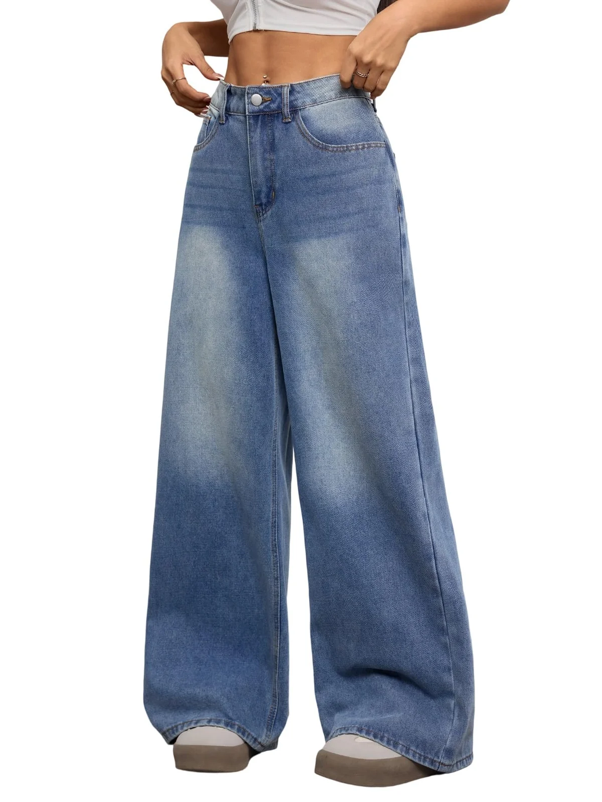OYICAI Womens Baggy Jeans Wide Leg Denim Pants Y2k 90s Vintage Hip Hop Loose Long Trousers Streetwea Review