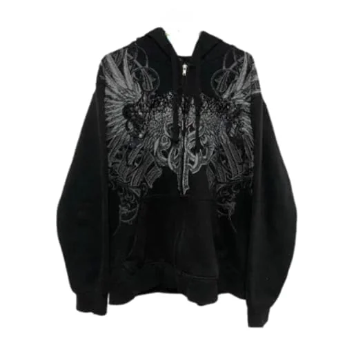 Pdxnyxx Streetwear Jacket Y2k Grunge Zip Up Hoodie Women Men Oversized Emo Goth 2000s Graphic Hoodie